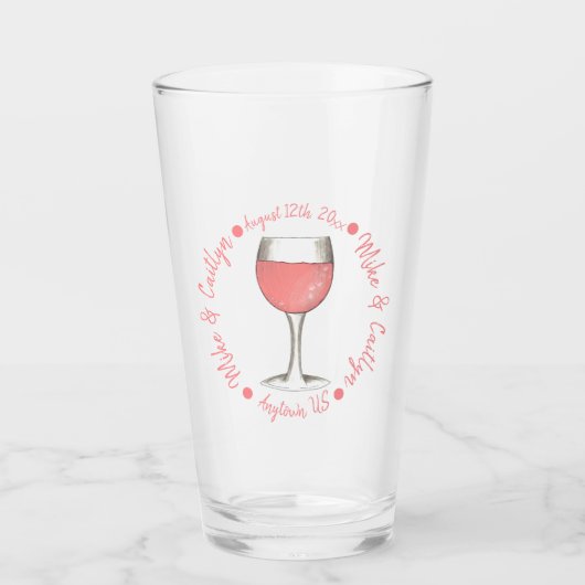 Verre rose Rosé Fête des mariées Mariage (Devant)