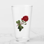 Verre Rose rouge à longue tige (Devant)