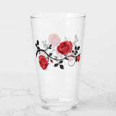 Verre Rose rouge et vigne (Dos)