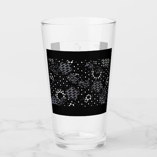 Verre Rose Sketch and Starlight Silkscreen glassware (Devant)