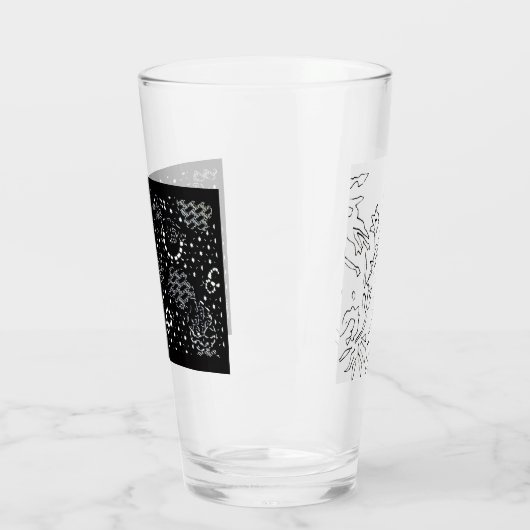 Verre Rose Sketch and Starlight Silkscreen glassware (Gauche)