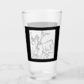 Verre Rose Sketch and Starlight Silkscreen glassware Gla (Dos)