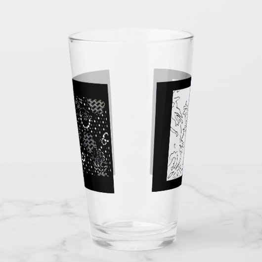 Verre Rose Sketch and Starlight Silkscreen glassware Gla (Gauche)