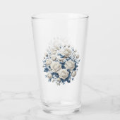 Verre Roses Blanches Et Oiseaux (Dos)