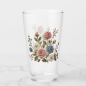 Verre Roses Brodées Blush & Bleu (Dos)