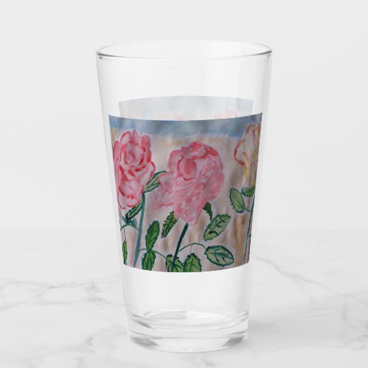Verre Roses d'été Abstraits (Devant)