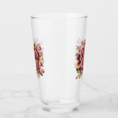Verre Roses Roses Roses Et Feuilles D'Or (Gauche)