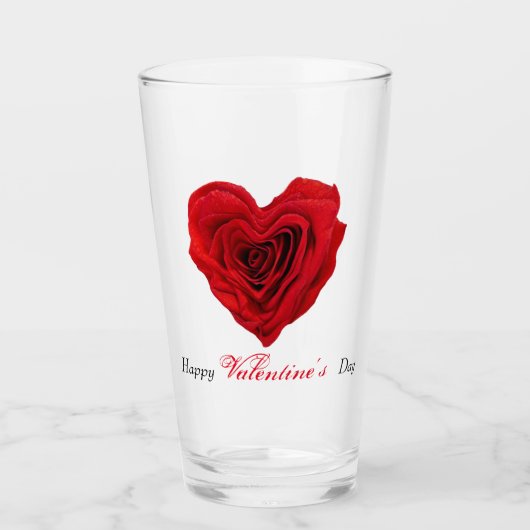 Verre Roses rouges en forme de coeur Saint Valentin (Devant)