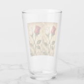 Verre Roses rouges et blanches entrelacées. (Dos)