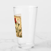 Verre Roses rouges et blanches entrelacées. (Gauche)