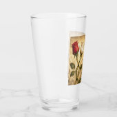 Verre Roses rouges et blanches entrelacées. (Droite)