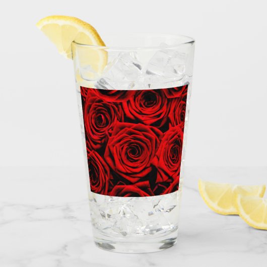 Verre Roses rouges rouges (Devant glace)