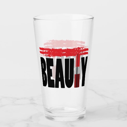 Verre Rouge à lèvres de typographie de beauté (Devant)