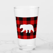 Verre Rouge Buffalo Plaid & Ours Blanc (Devant)