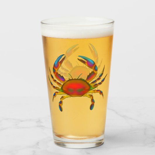 Verre rouge de culbuteur de crabe d'océan (Devant (rempli))