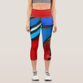 Verre rouge et bleu Nom Capri Leggings (Recto)