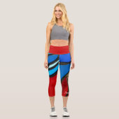Verre rouge et bleu Nom Capri Leggings (Recto)