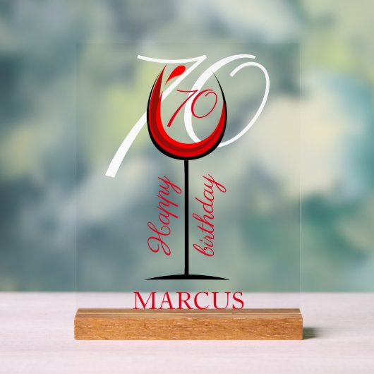 Verre rouge moderne 70e anniversaire (Neutre)