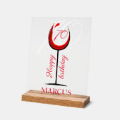 Verre rouge moderne 70e anniversaire (Angle)