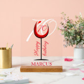 Verre rouge moderne 70e anniversaire (Mariage)