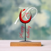 Verre rouge moderne 70e anniversaire (Neutre)