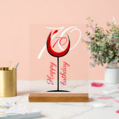 Verre rouge moderne 70e anniversaire (Mariage)