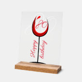 Verre rouge moderne 80e anniversaire (Angle)