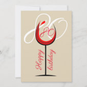 Verre rouge moderne 80e carte d'anniversaire (Devant)