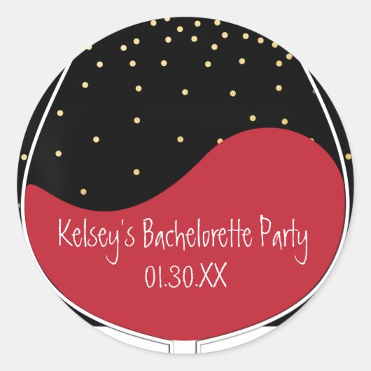 Verre Rouge Vin Moderne Chic Stickers Faveur (Devant)