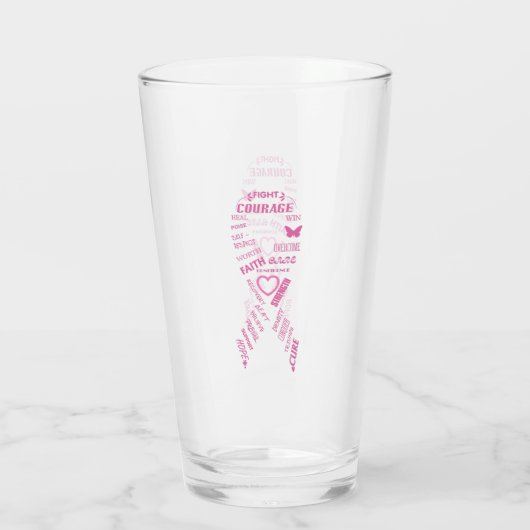 Verre Ruban Inspiration du cancer du sein (Dos)