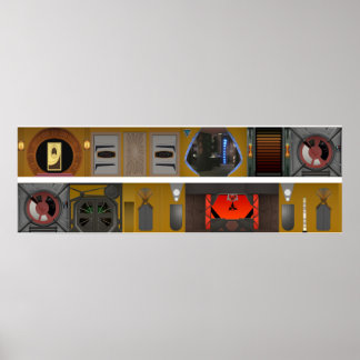 Verre ruimtepromenade diorama achtergrond poster