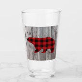 Verre ruodland barn wood red buffalo plaid bear (Devant)