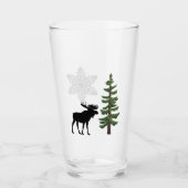 Verre Russe Vacances d'hiver Moose Flocon de neige Arbre (Devant)