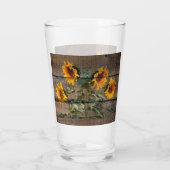 Verre Rustic Barn Wood Sunflower (Dos)