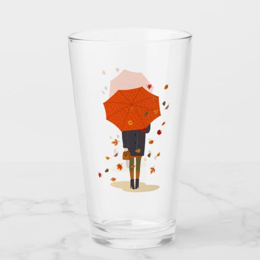 Verre Rustique Autumn Umbrella Girl (Devant)