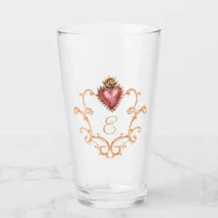 Verre Sacré Coeur Baroque Monogramme