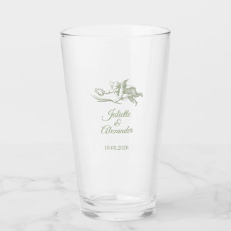 Verre Sage Toile de Jouy Wedding Glass Cup with Cherub 