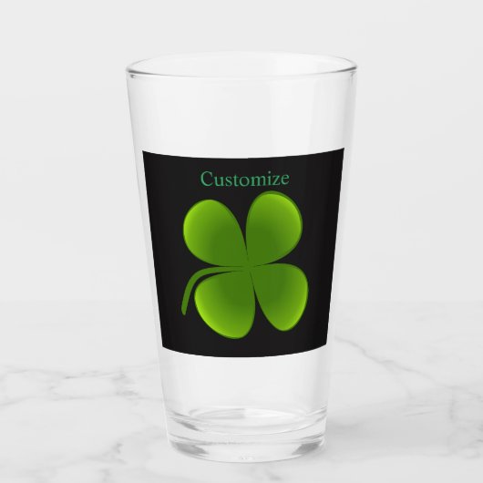 Verre Saint Patrick, Shamrock vert (Devant)