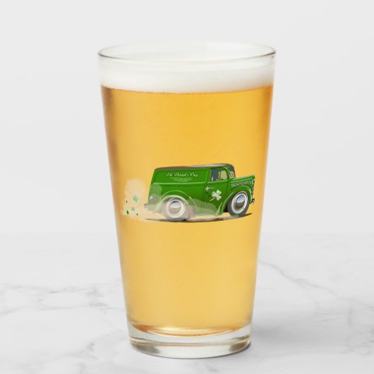 Verre  Saint Patrick vintage Cartoon Van (Devant (rempli))