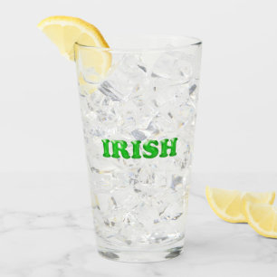 Verre Saint Patrick's Day Irlandais Lettres vertes clair
