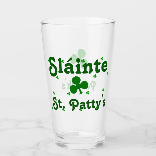 Verre Saint Patrick's day toast Cheer : Sláinte (Devant)