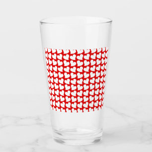 VERRE SAINT VALENTIN COEURS ROUGES ET BLANCS SAINT VALEN