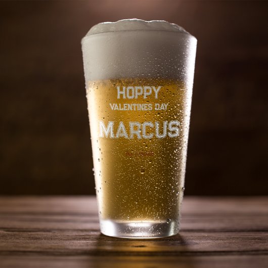 Verre Saint-Valentin houblonnée | Monogramme pour lui