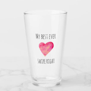 Verre Saint Valentin Swipe Right drôle de rencontre