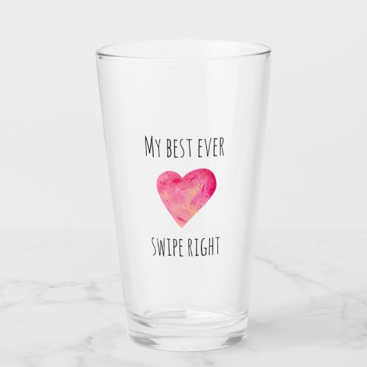 Verre Saint Valentin Swipe Right drôle de rencontre (Devant)
