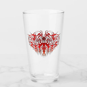 Verre Saint-Valentin Tatouage Tribal des Coeurs rouges