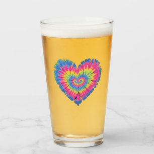 Verre Saint-Valentin Tie-Dye Cœurs Colorés Jour