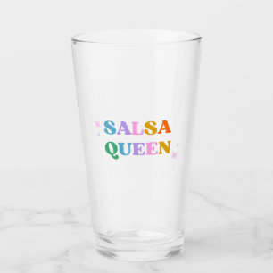Verre salsa queen typographie coloré rétro moderne