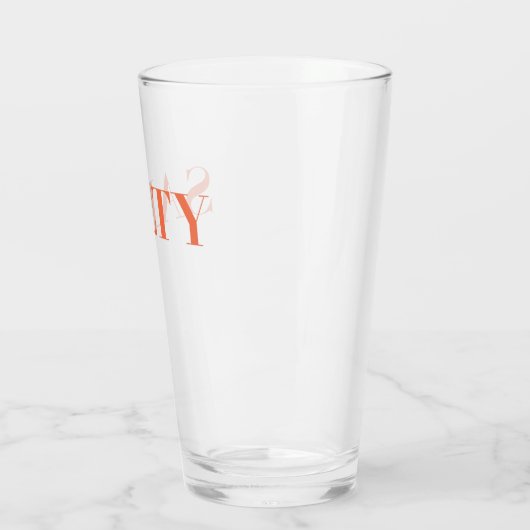 Verre SALTY Sarcastic Typographie Design en rouge orange (Gauche)