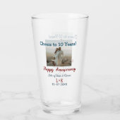 Verre Salutations à 10 ans heureux anniversaire ajouter  (Dos)